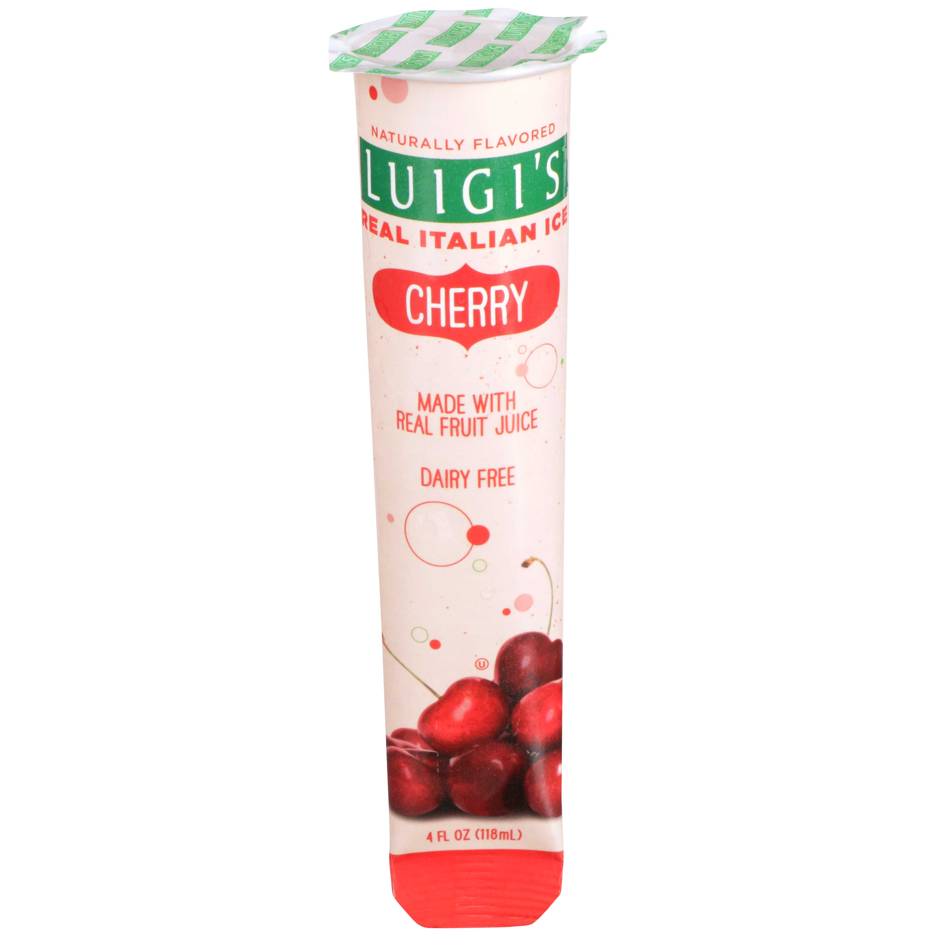 Luigis Real Italian Ice Cherry Squeeze Tube, 4 Ounce -- 24 per case.