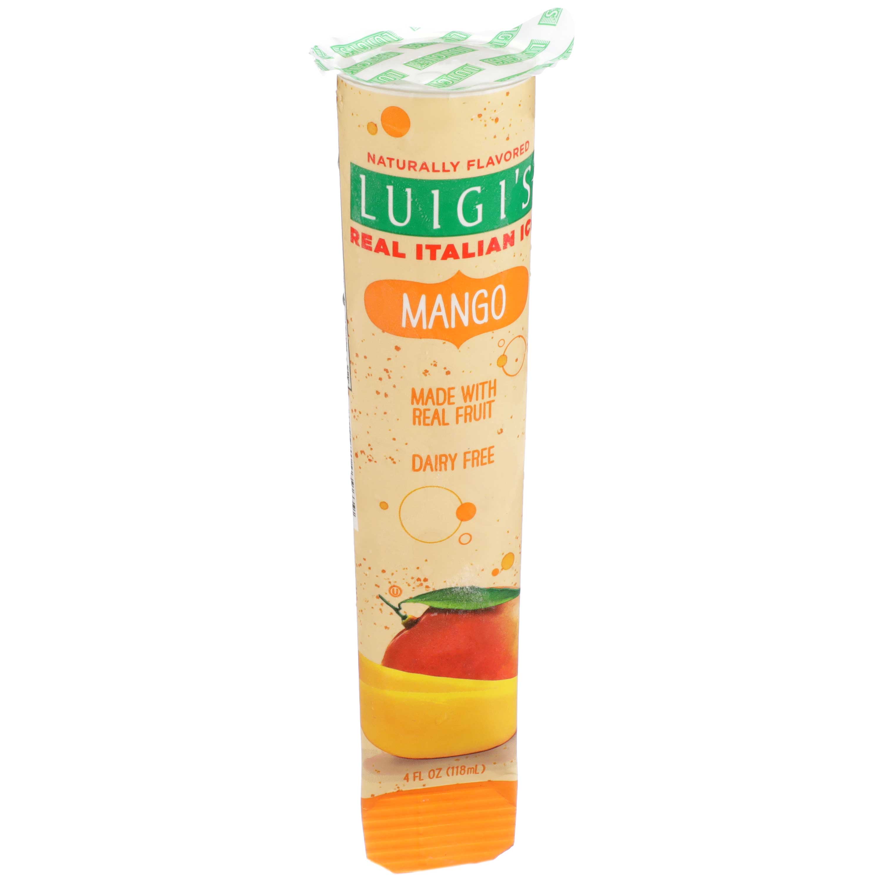 Luigi's Real Italian Ice Mango Squeeze Tube, 4 Ounce -- 24 Per Case