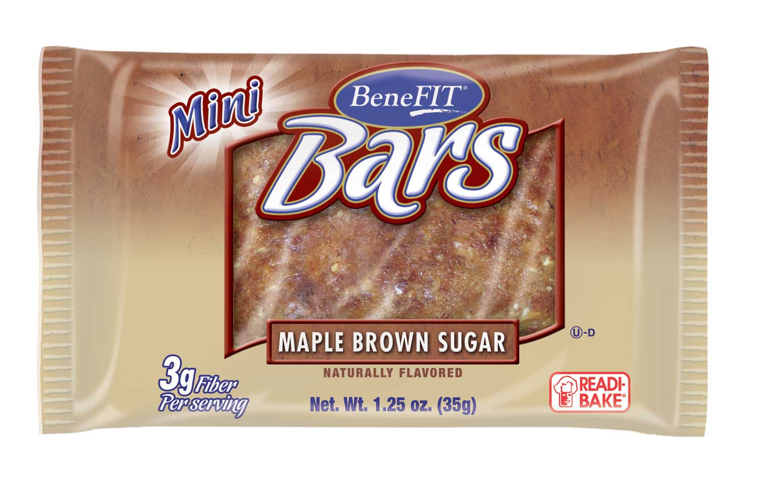 Readi Bake Benefit Maple Brown Sugar Mini Bar, 1.25 Ounce -- 96 per case.