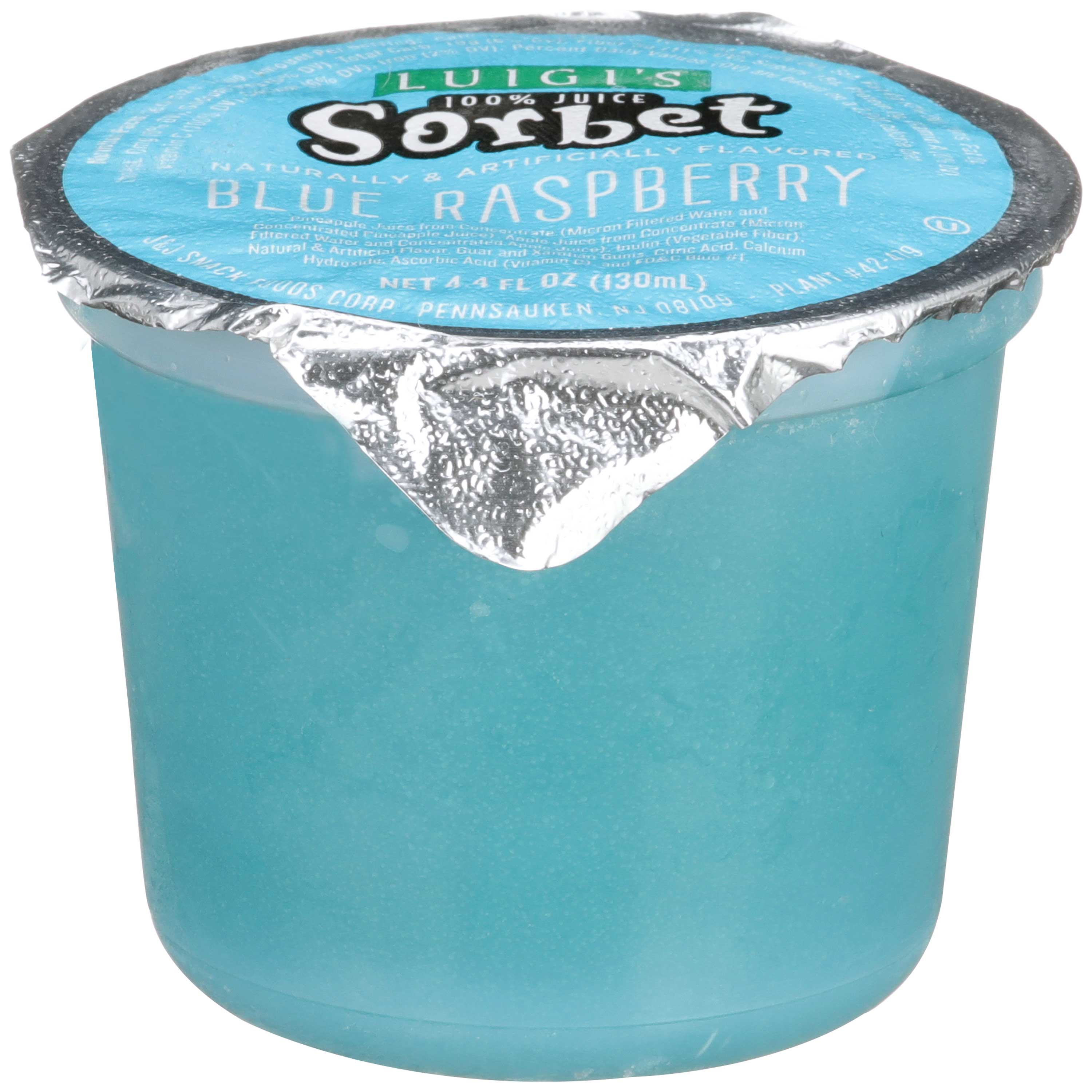 Luigi's 100 Percent Blue Raspberry Sorbet, 4.4 Fluid Ounce -- 96 per case