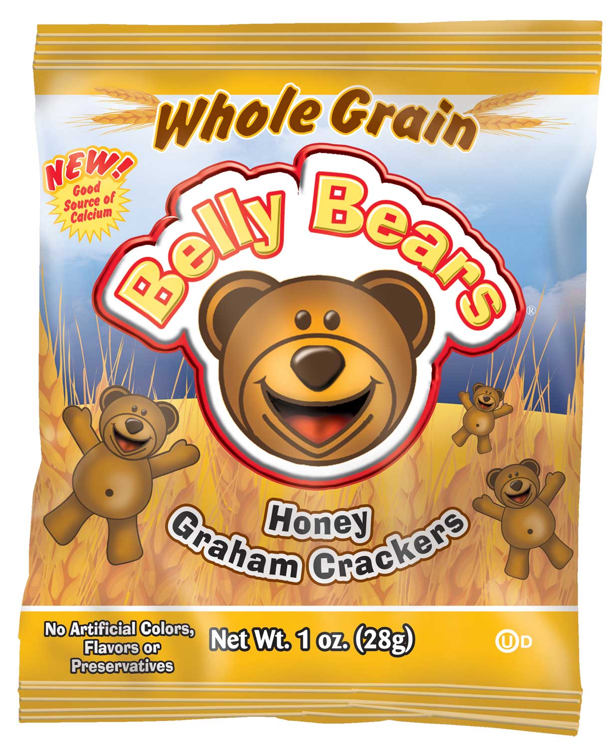 Mrs GoodCookie Belly Bear Honey Graham Cookies, 1 Ounce -- 200 per case.