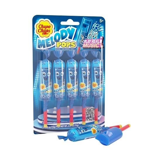 Chupa Chups Blue Raspberry Melody Pops, Blister Packs, 2.649 Ounce -- 12 Per Case