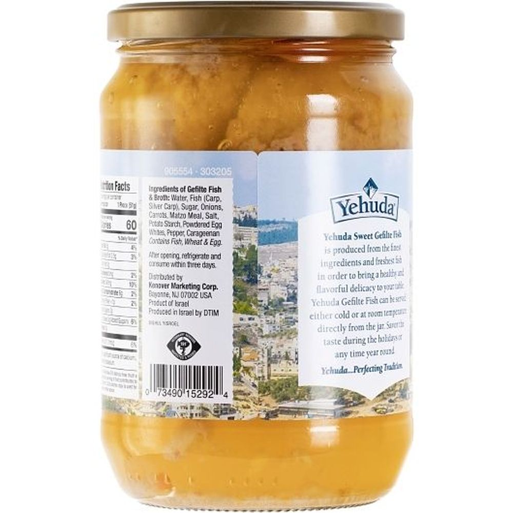 Yehuda Sweet Gefilte Fish, 24 Ounce -- 12 Per Case