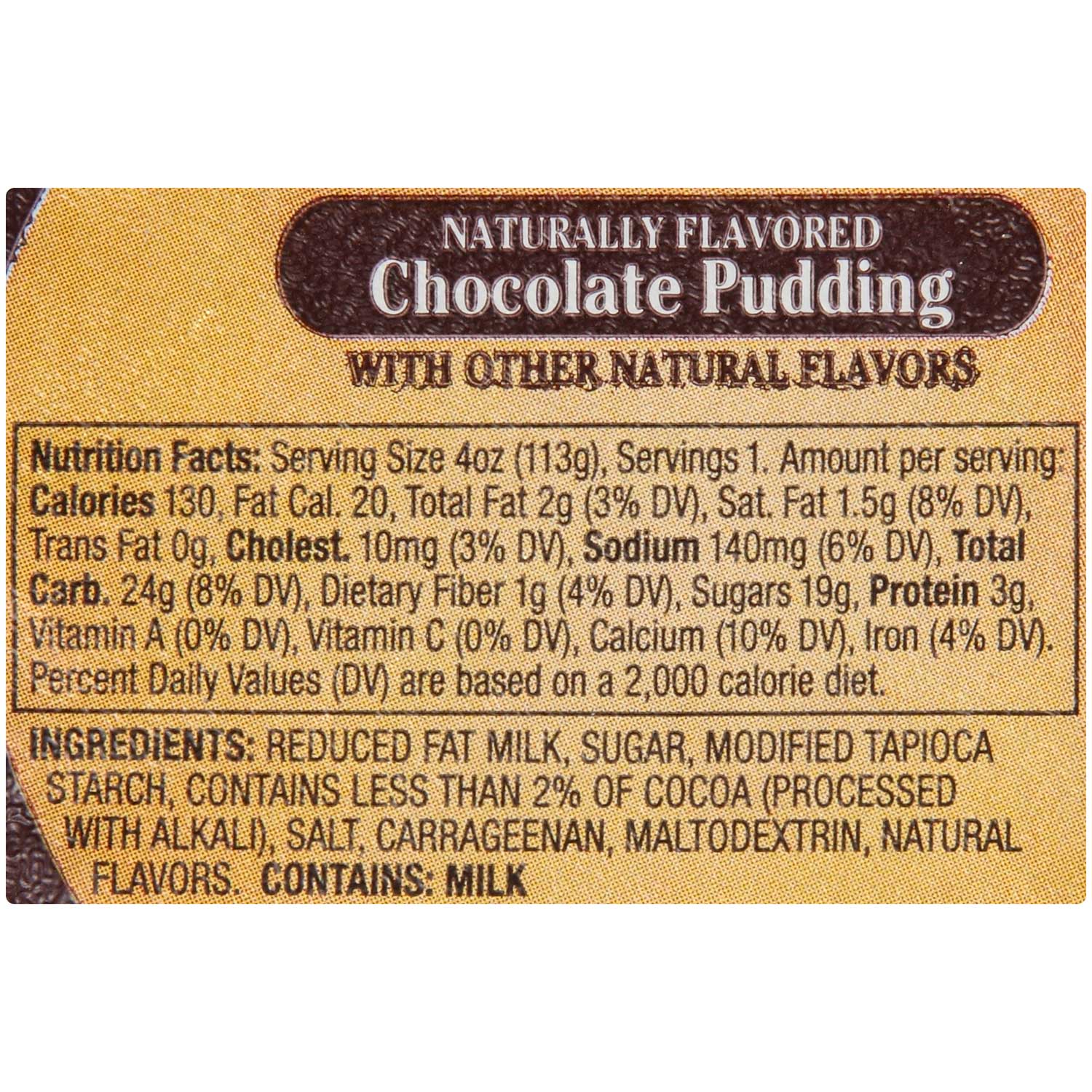 Kozy Shack Chocolate Pudding, 4 Ounce -- 48 Per Case