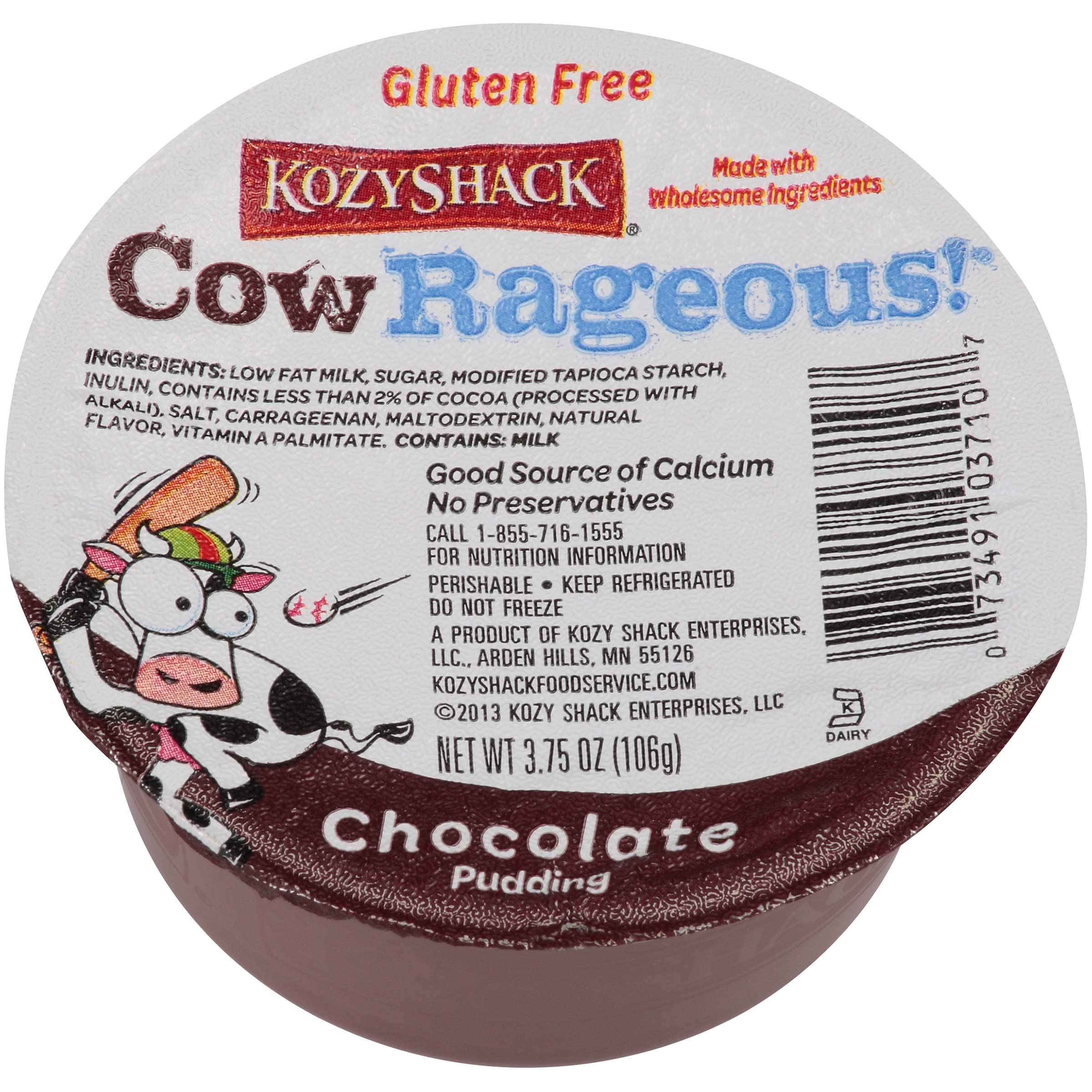Kozy Shack Cowrageous Chocolate Pudding, 3.75 Ounce -- 48 per case.