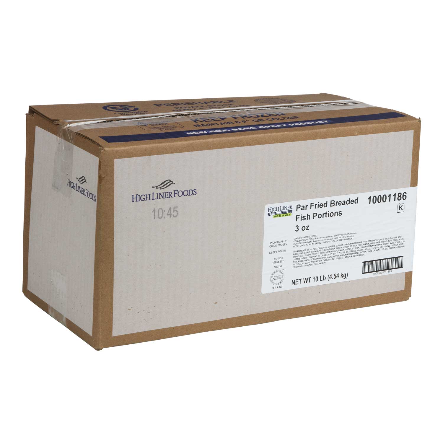 High Liner 3 Ounce Oven Ready Breaded Pollock Rectangles, 10 Pound