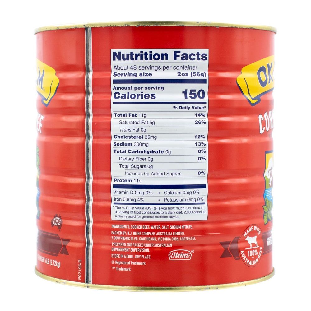 Ox and Palm Original Chunky Style Corned Beef, 6 Pound Can