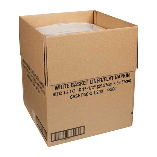 Hoffmaster White No Fold Basket Liner Dinner Napkin, 15 1/2 X 15 1/2 -- 1200 Per Case