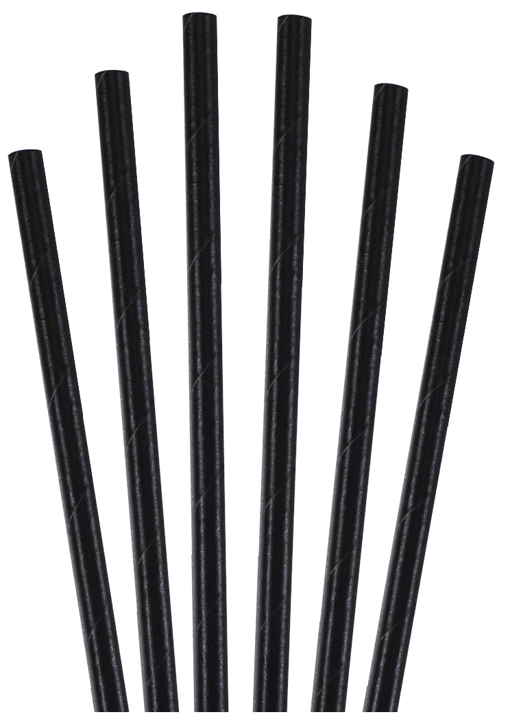 Aardvark Unwrapped Paper Black Cocktail Straw, 5.75 Inch -- 7000 Per Case