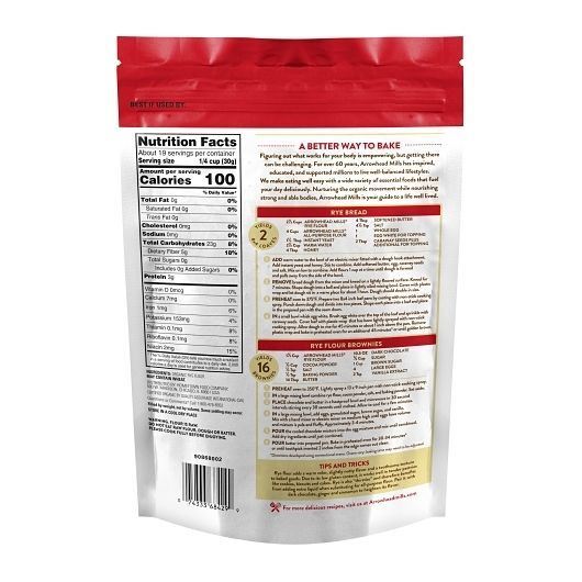 Arrowhead Mills Organic Rye Flour, 20 Ounce -- 6 Per Case