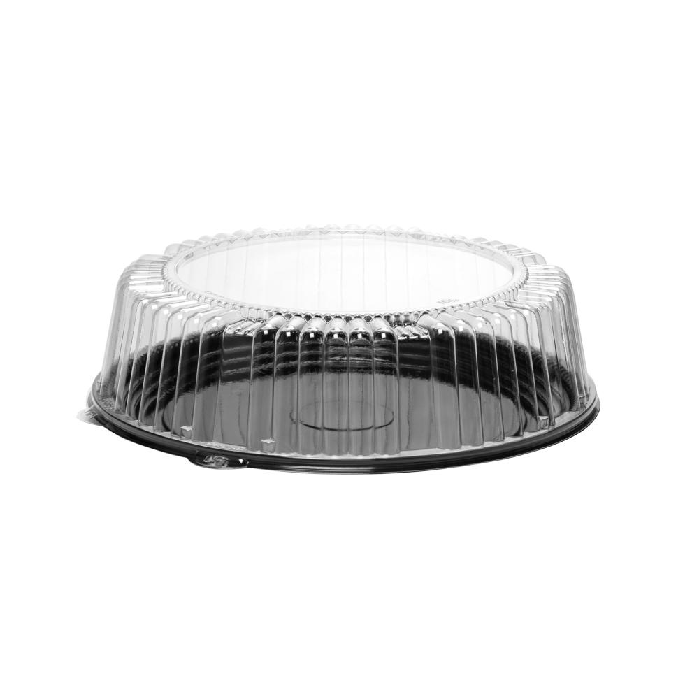 Wna Casuals Black Round Tray With Clear Dome Lid Combo, 12 Inch -- 25 Per Case