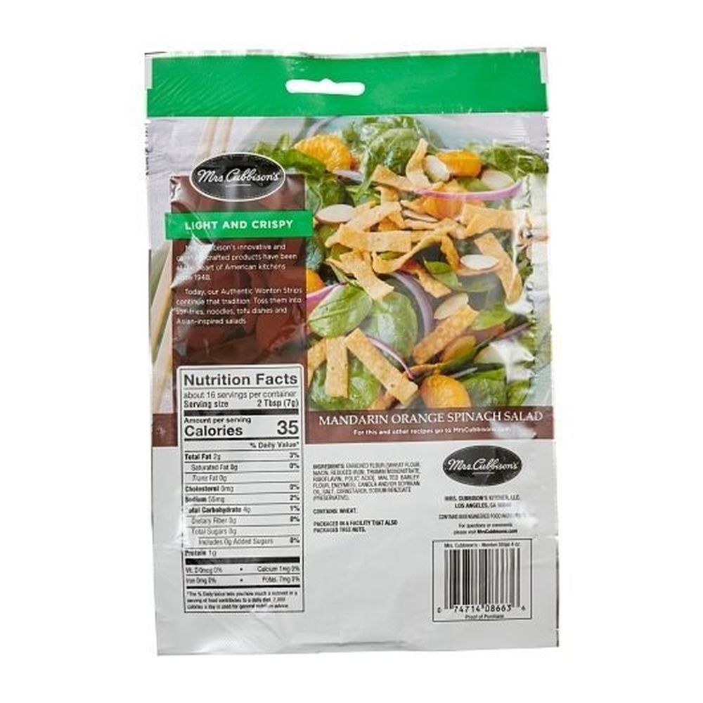 Mrs. Cubbison's Authentic Wonton Strips, 4 Ounce -- 9 Per Case