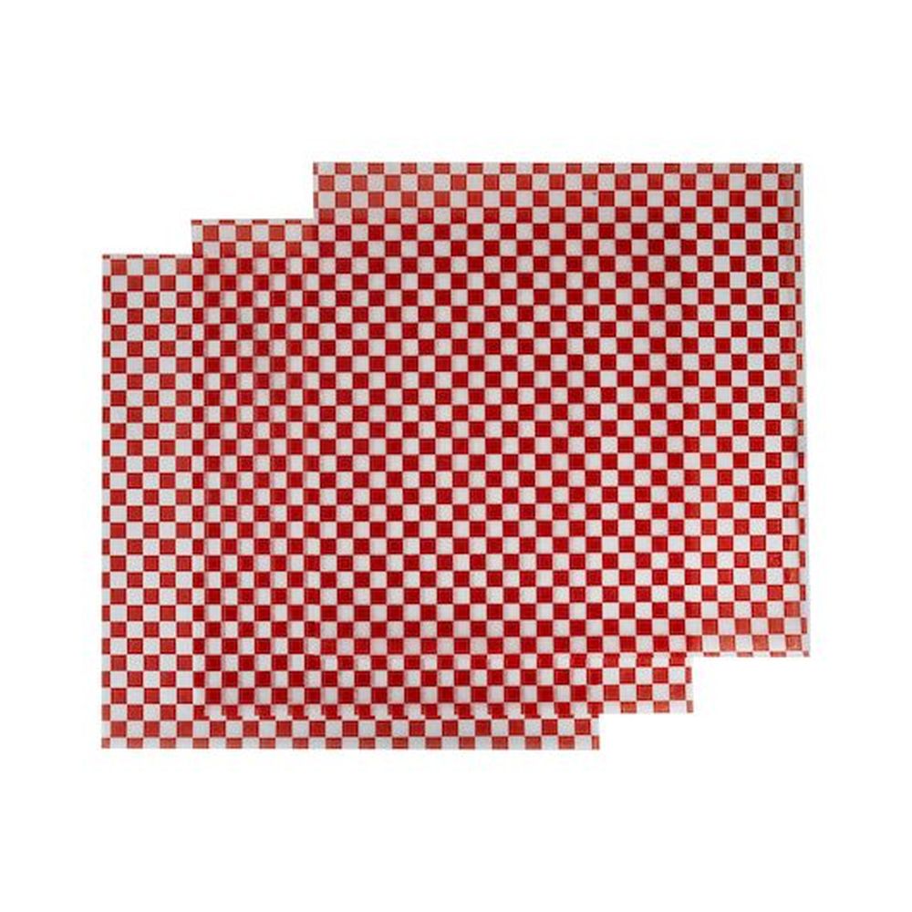 Durable Packaging 12 X 12 Inch Red Check Wax Sheet, 1000 Count -- 5 Per Case