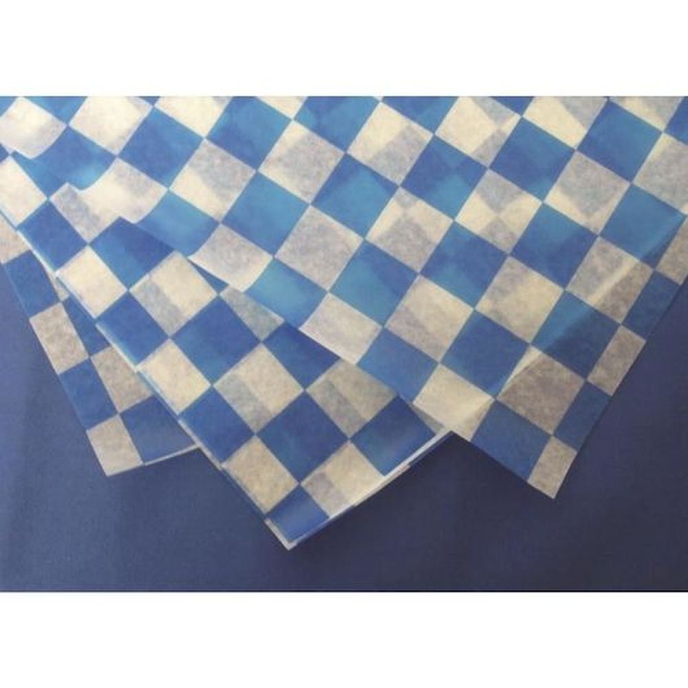 Durable Packaging Blue Check Wax Sheet, 1000 Count -- 5 Per Case