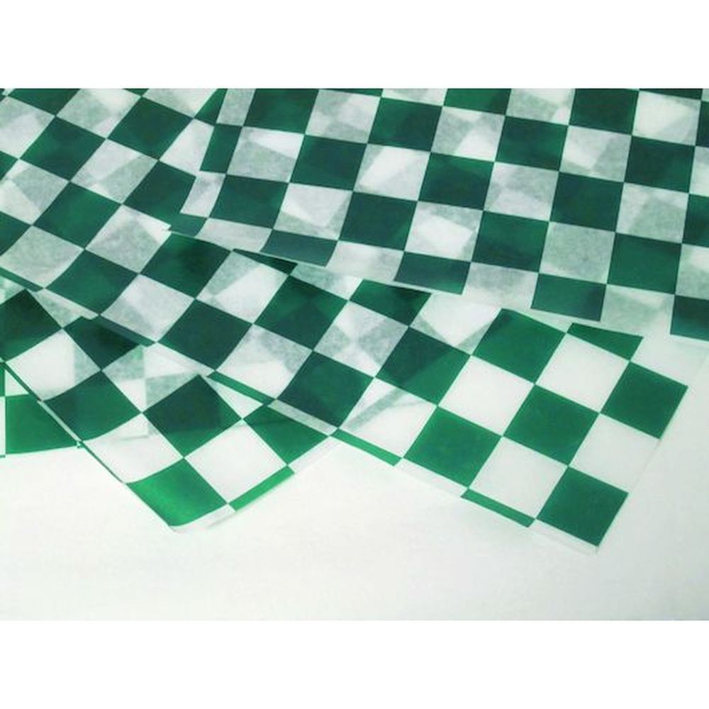 Durable Packaging Green Checkered Wax Sheet, 1000 Count -- 5 Per Case