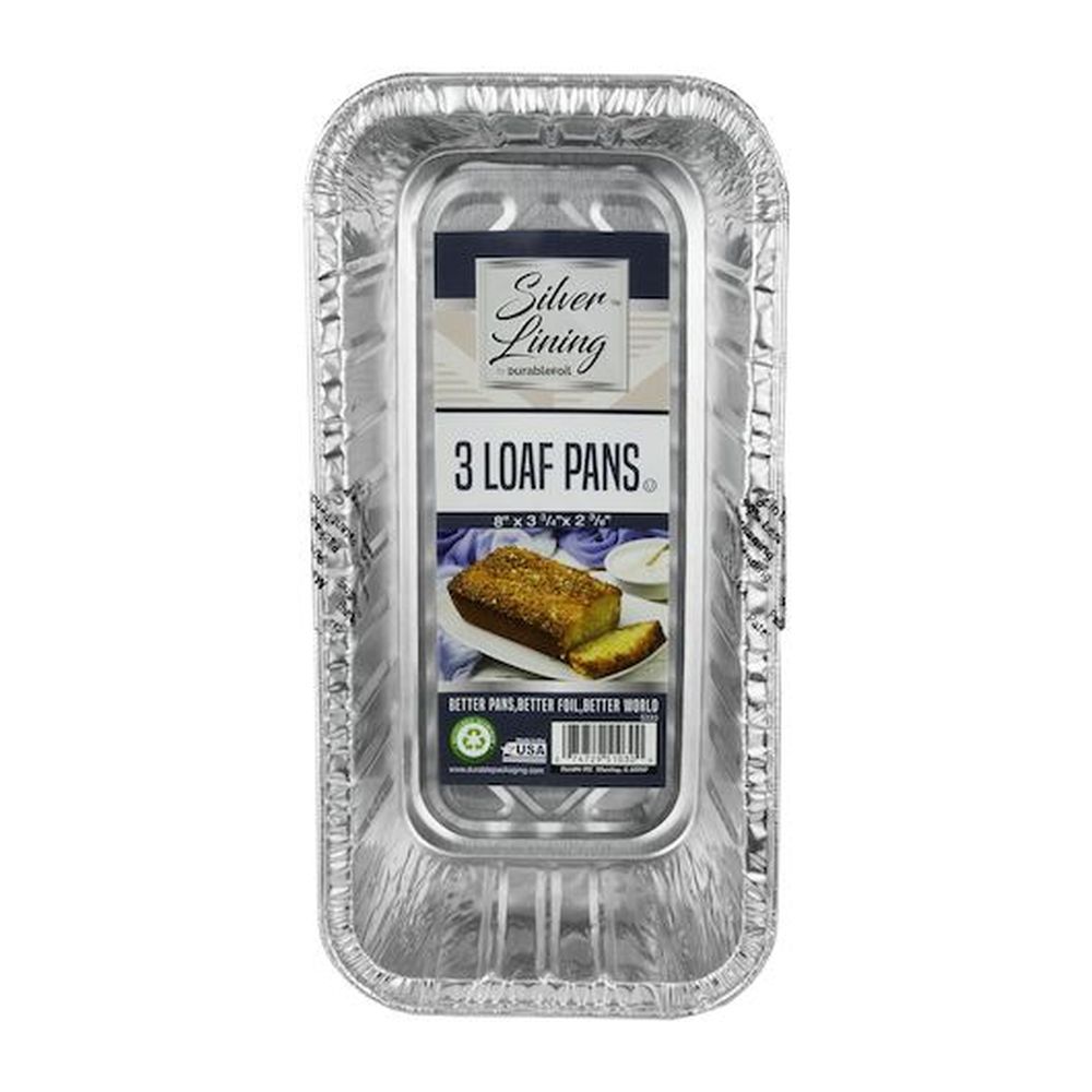 Durable Packaging Durable Foil Loaf Pan, 3 Count -- 12 Per Case