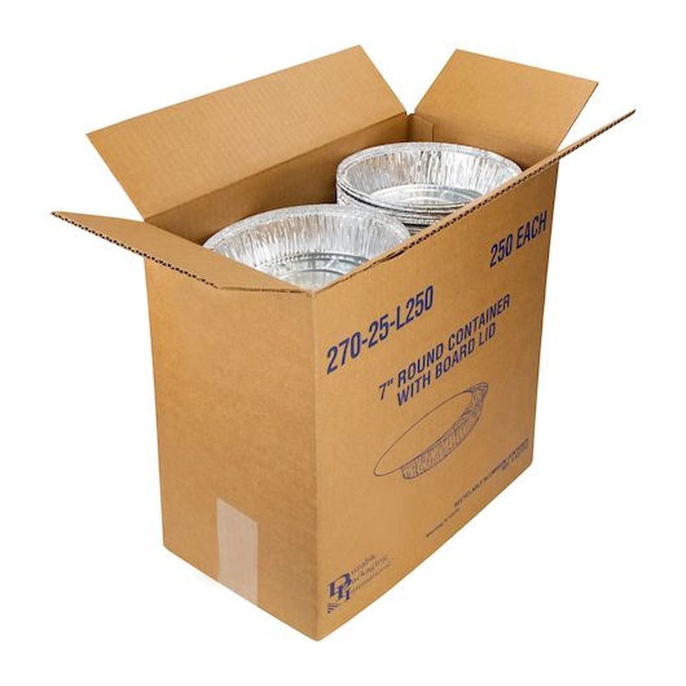 Durable Packaging 7 inch Round Pan with Lid, 250 count