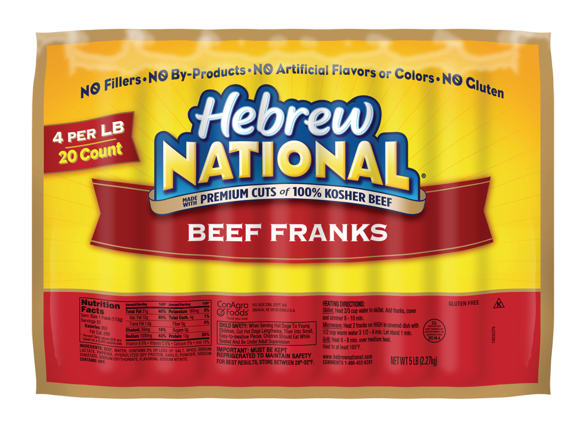 Hebrew National 4:1 Beef, 5 Pound -- 4 Per Case