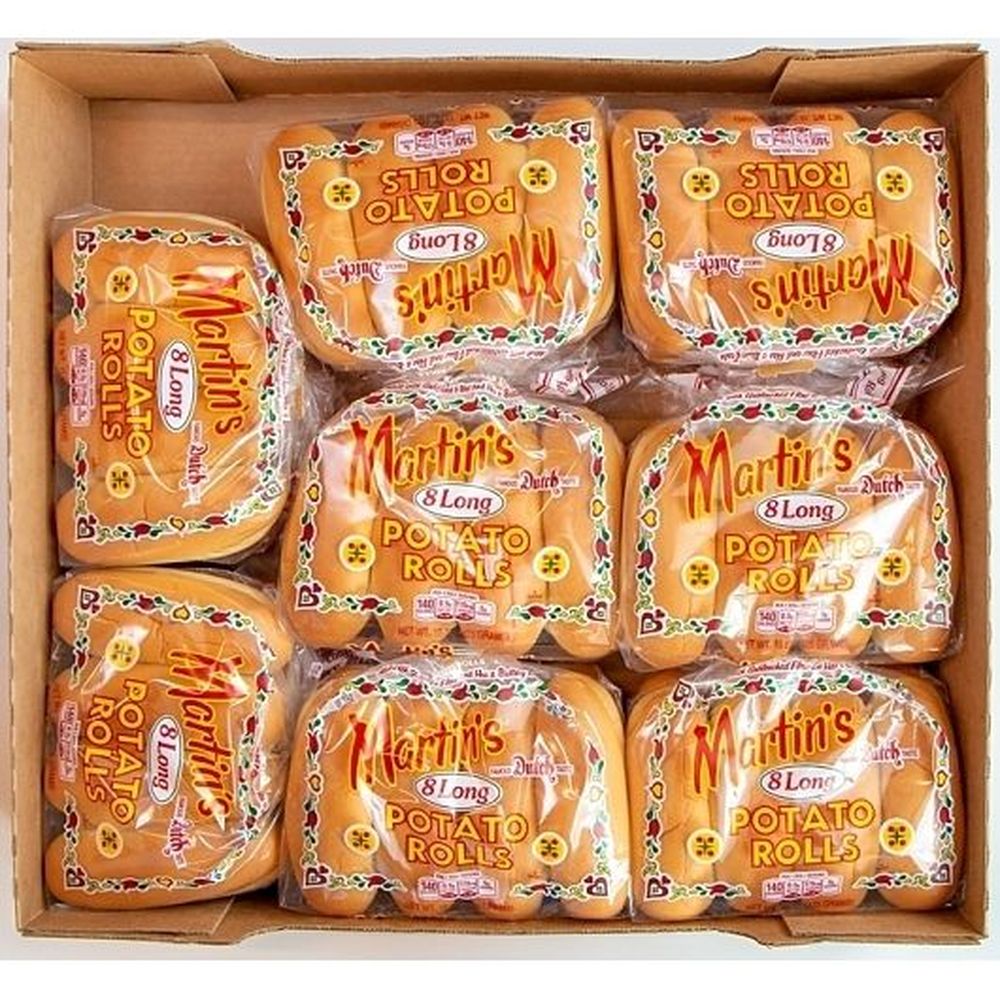 Martin's Long Potato Hot Dog Bun Rolls, 8 Count -- 8 Per Case