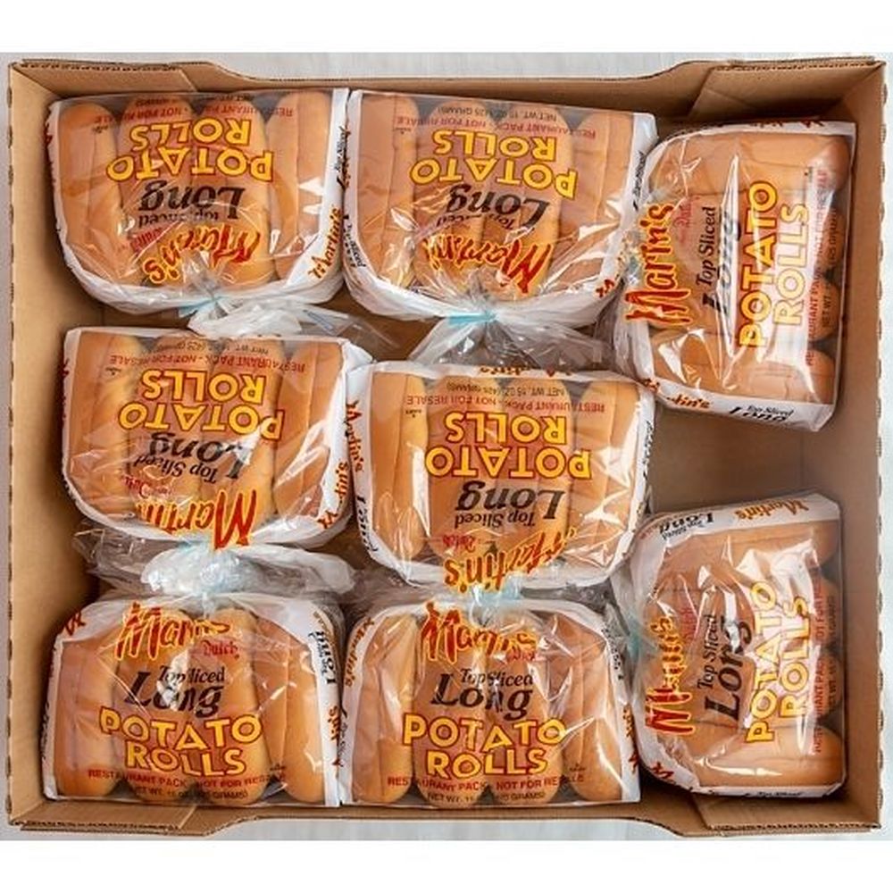 Martin's Top Sliced Long Potato Rolls, 8 Count -- 8 Per Case