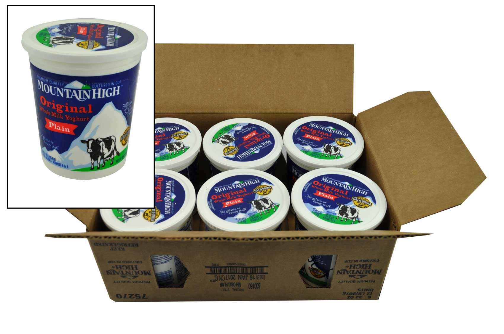 Mountain High Original Style Plain Yogurt, 32 Ounce -- 6 Per Case