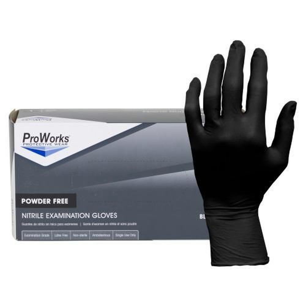 Proworks Black Xx-large 5 Mil Powder Free Nitrile Exam Gloves -- 1000 Per Case