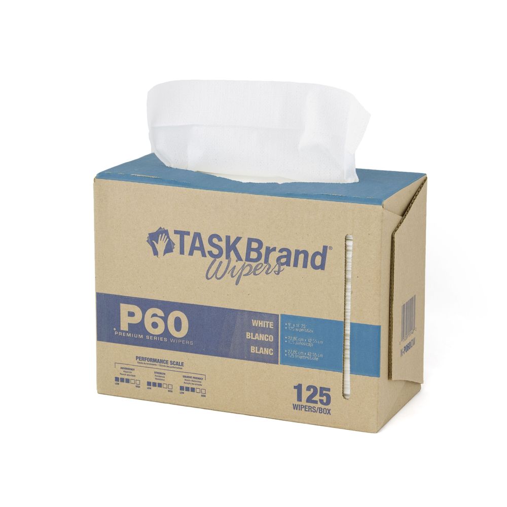Taskbrand Medium White Hydrospun Popup Wiper, 9 X 17 Inch -- 1250 Per Case