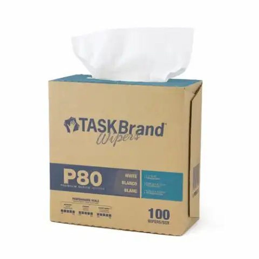 Taskbrand P80 White Interfold Hydrospun Wiper, 9 X 16.75 Inch -- 400 Per Case