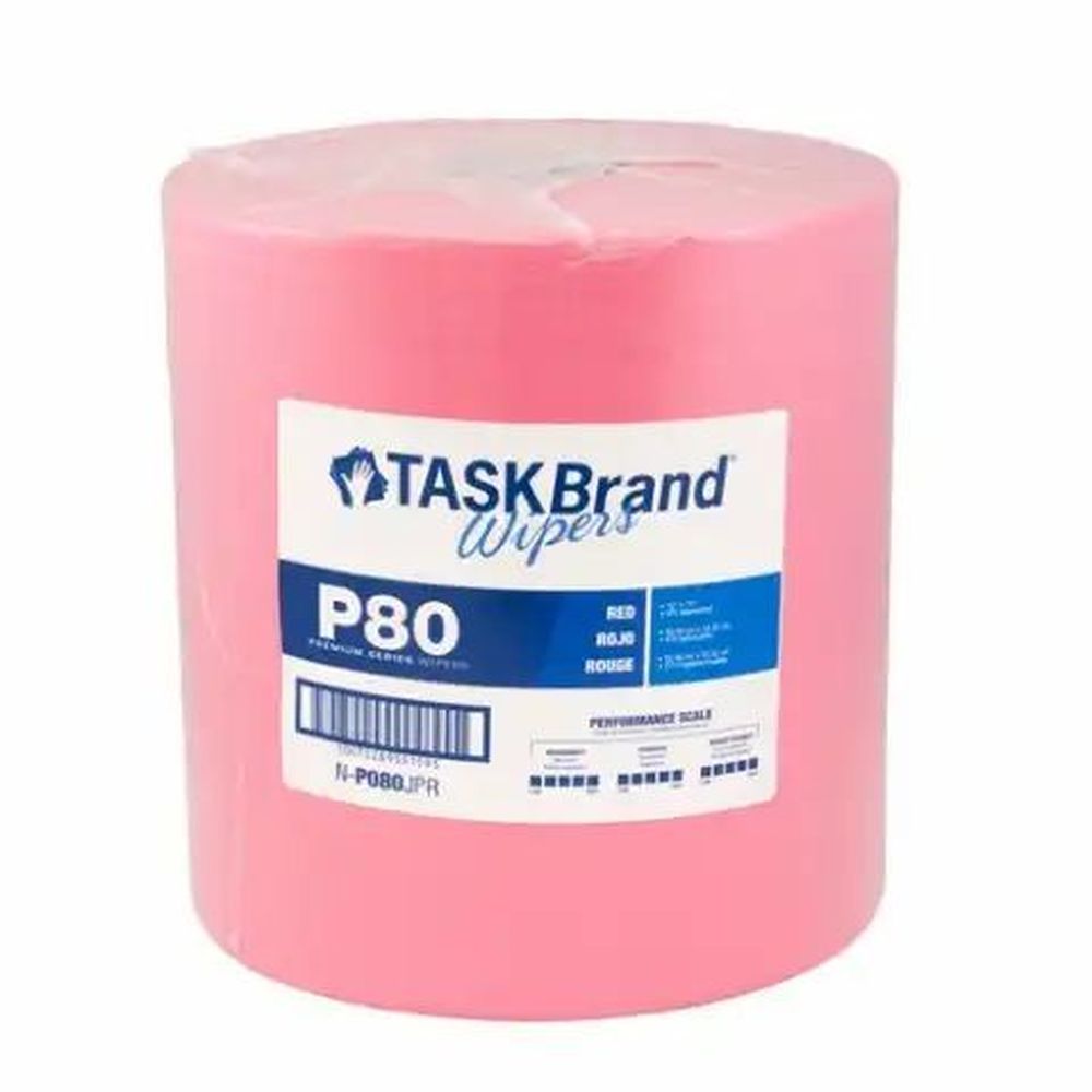 Taskbrand P80 Red Polywrapped Hydrospun Jumbo Wiper Roll
