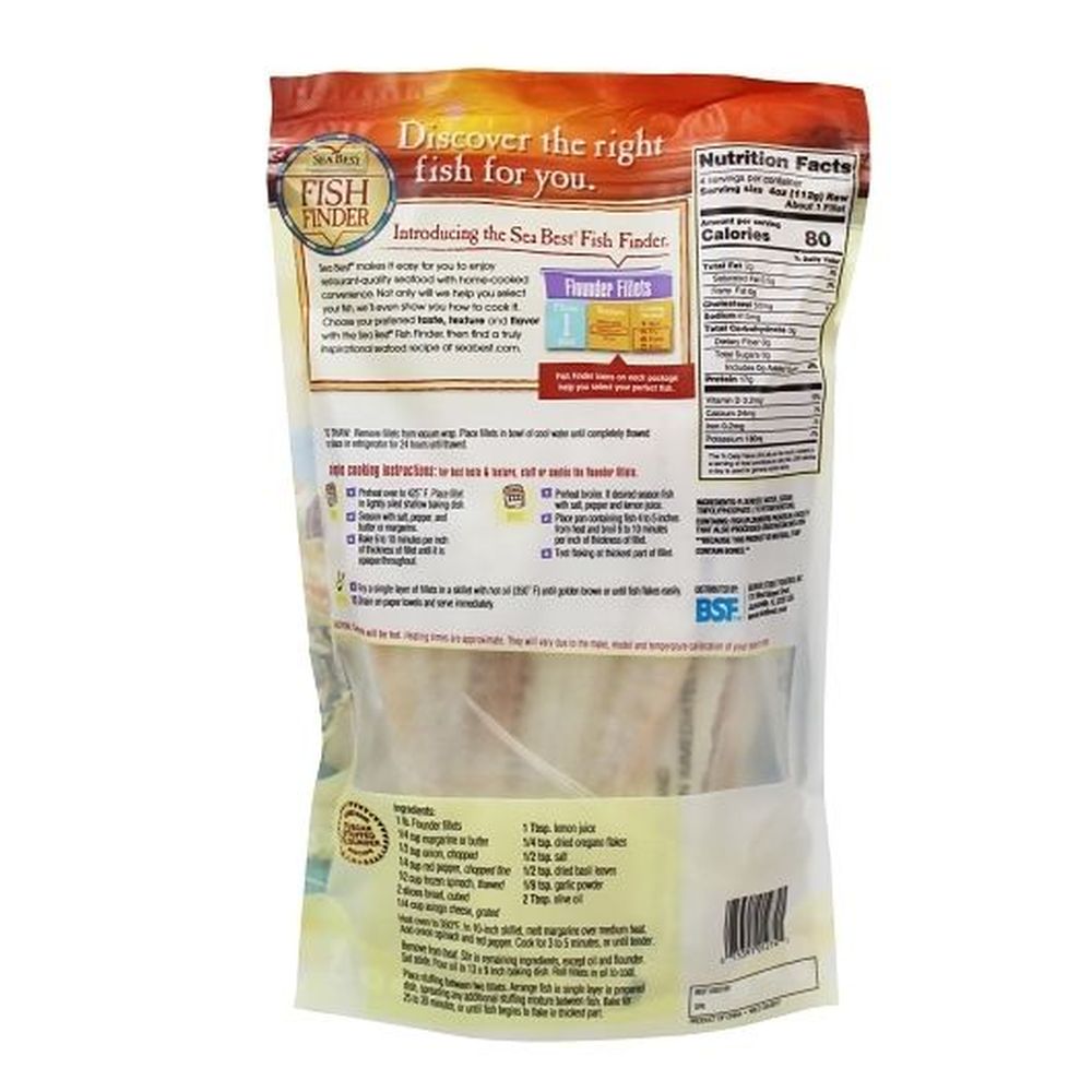 Sea Best Skinless Boneless Flounder Fillet, 1 Pound -- 12 Per Case