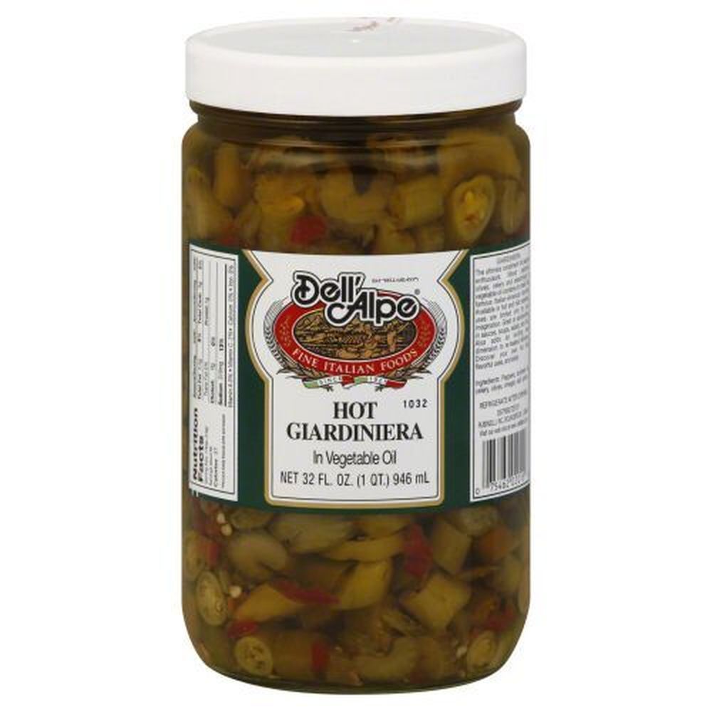 Dell Alpe Hot Giardiniera In Vegetable Oil, 32 Ounce -- 6 Per Case
