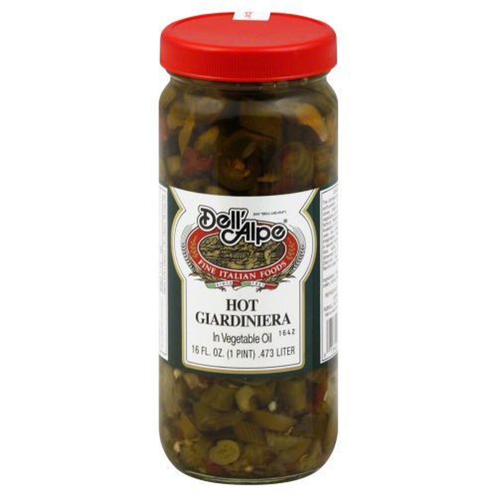 Dell Alpe Hot Giardiniera In Vegetable Oil, 16 Ounce -- 12 Per Case