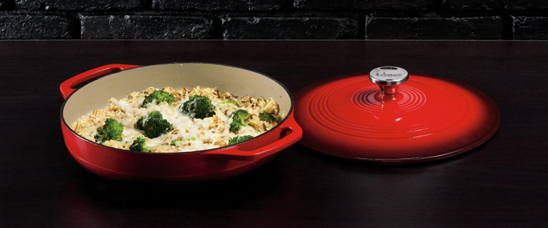 Lodge Red Enamel Casserole, 3.6 Quart