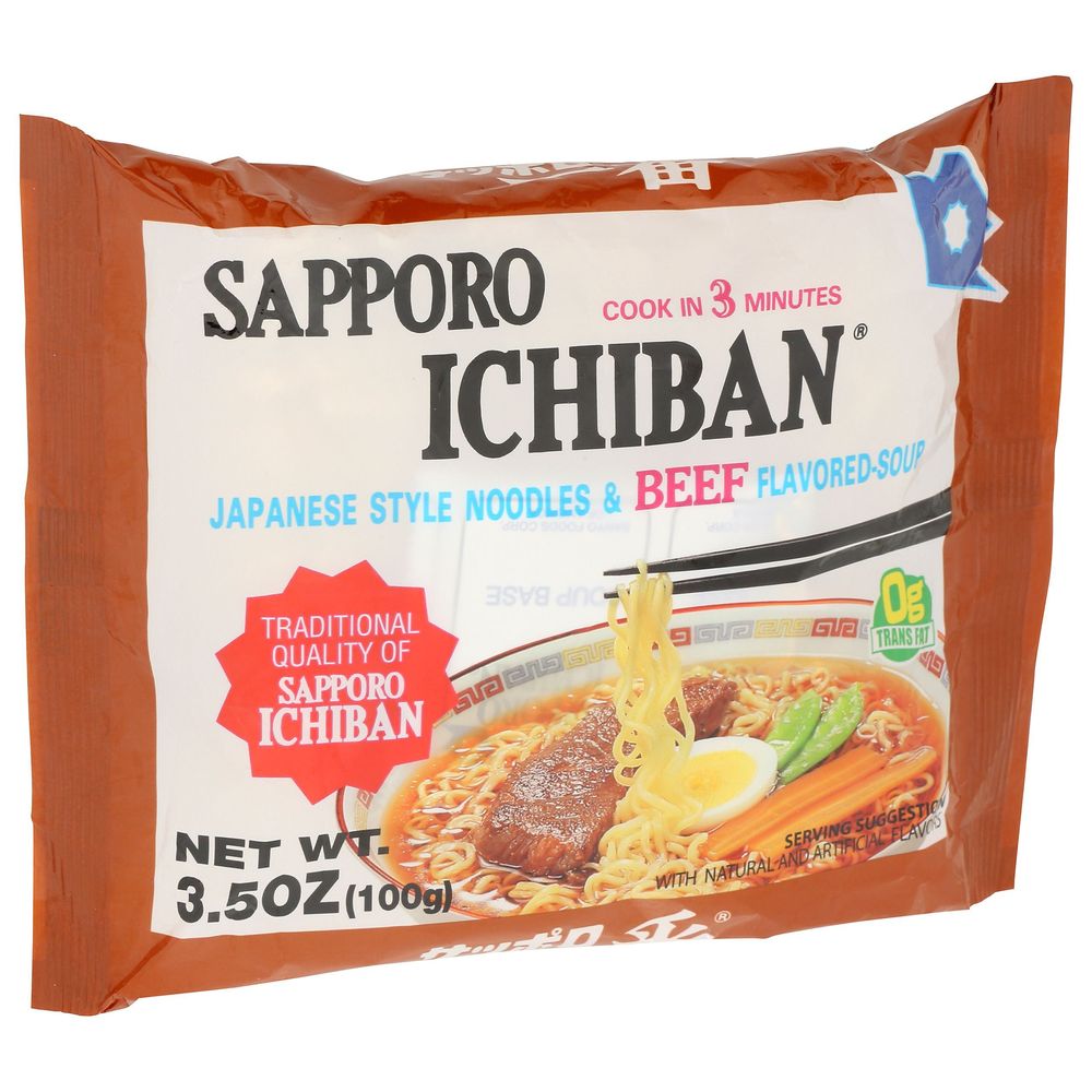 Sapporo Ichiban Beef Flavor Noodles, 3.5 Ounce -- 24 Per Case