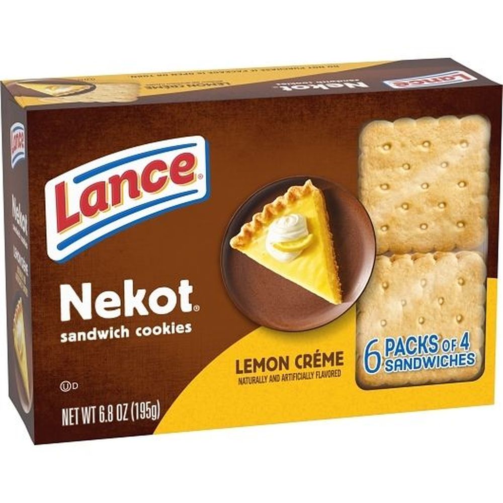 Lance Sandwich Cookies, Nekot Lemon Creme, 8 Individually Wrapped Packs, 6  Sandwiches Each - The Fresh Grocer