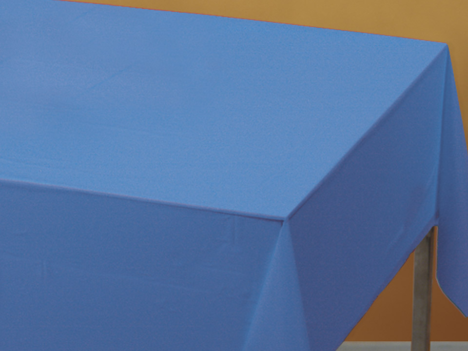 Smith Lee Blue Extra Plastic Table Cover, 54 X 108 Inch -- 12 Per Case