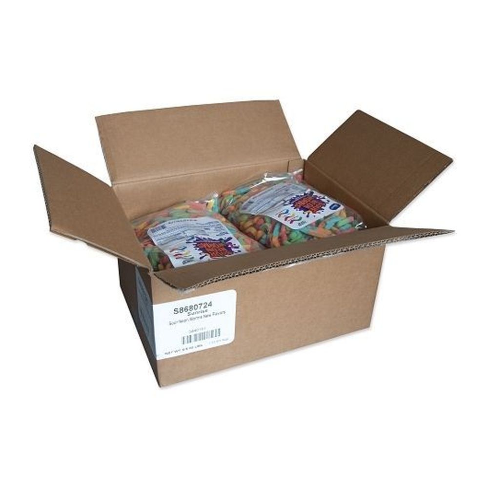 Sunrise Sour Neon Gummi Worms, 5 Pound -- 6 Per Case