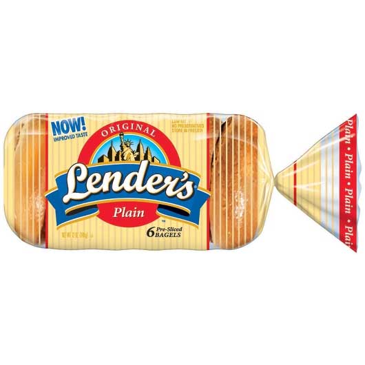 Lender's Plain Sliced Bagel, 2 Ounce -- 12 Per Case