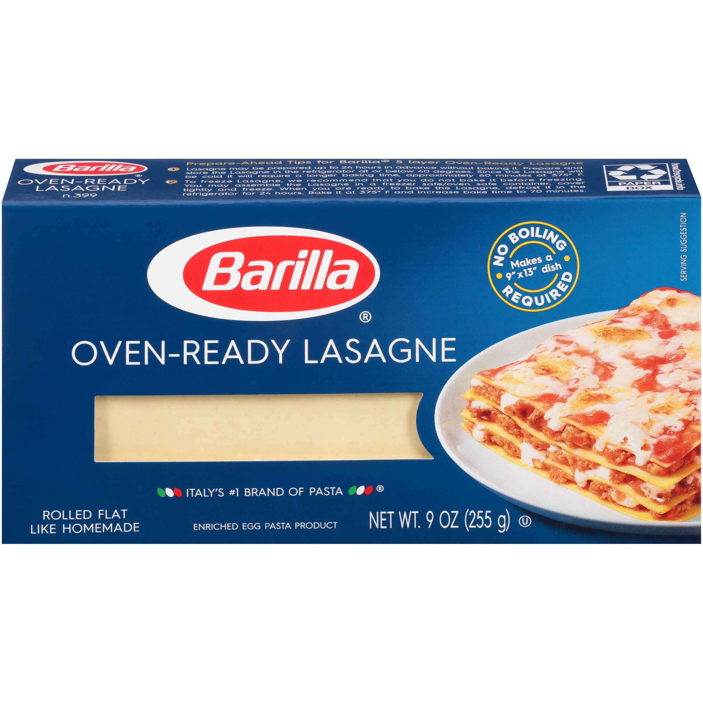 Barilla Oven Ready Lasagna Case