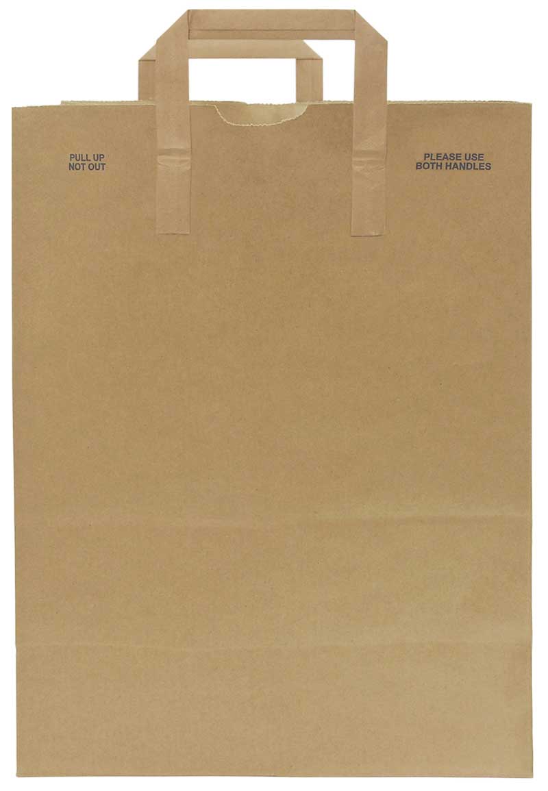 AJM Packaging E Z Tote Natural Kraft Grocery Sack with Handle 300