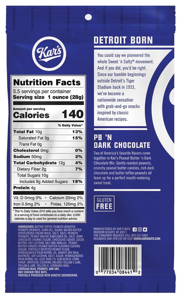Kar's Peanut Butter And Dark Chocolate Trail Mix, 5.5 Ounce -- 12 Per Case