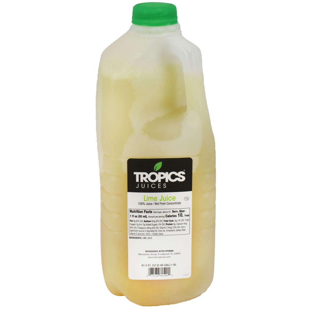 Tropics Not From Concentrate Lime Juice, 61.5 Ounce -- 6 per
