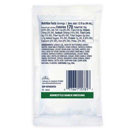 Litehouse Homestyle Ranch Dressing, 1.5 Fluid Ounce -- 60 Per Case