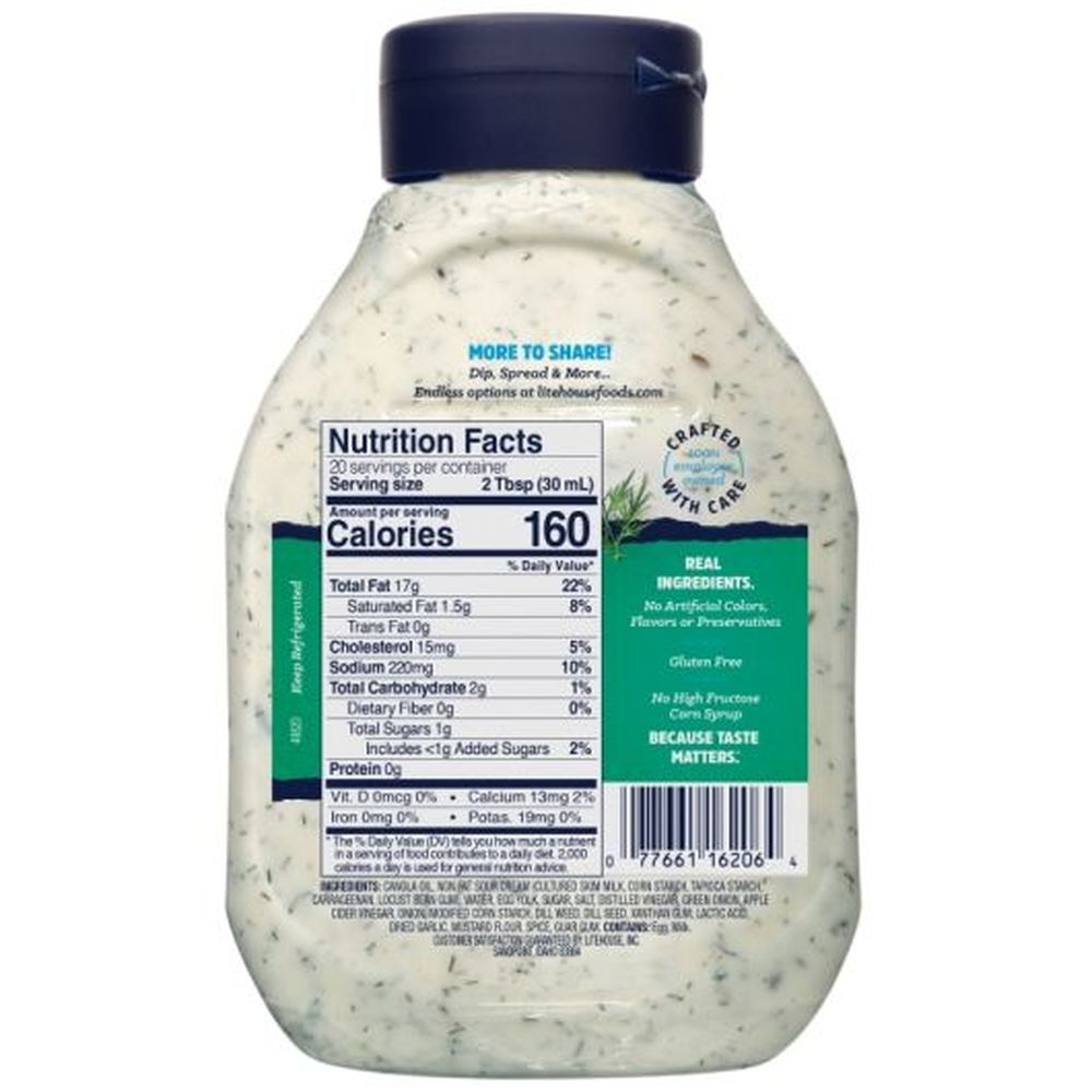 Litehouse Dill Ranch Dressing and Dip, 20 Fluid Ounce - 6 per case