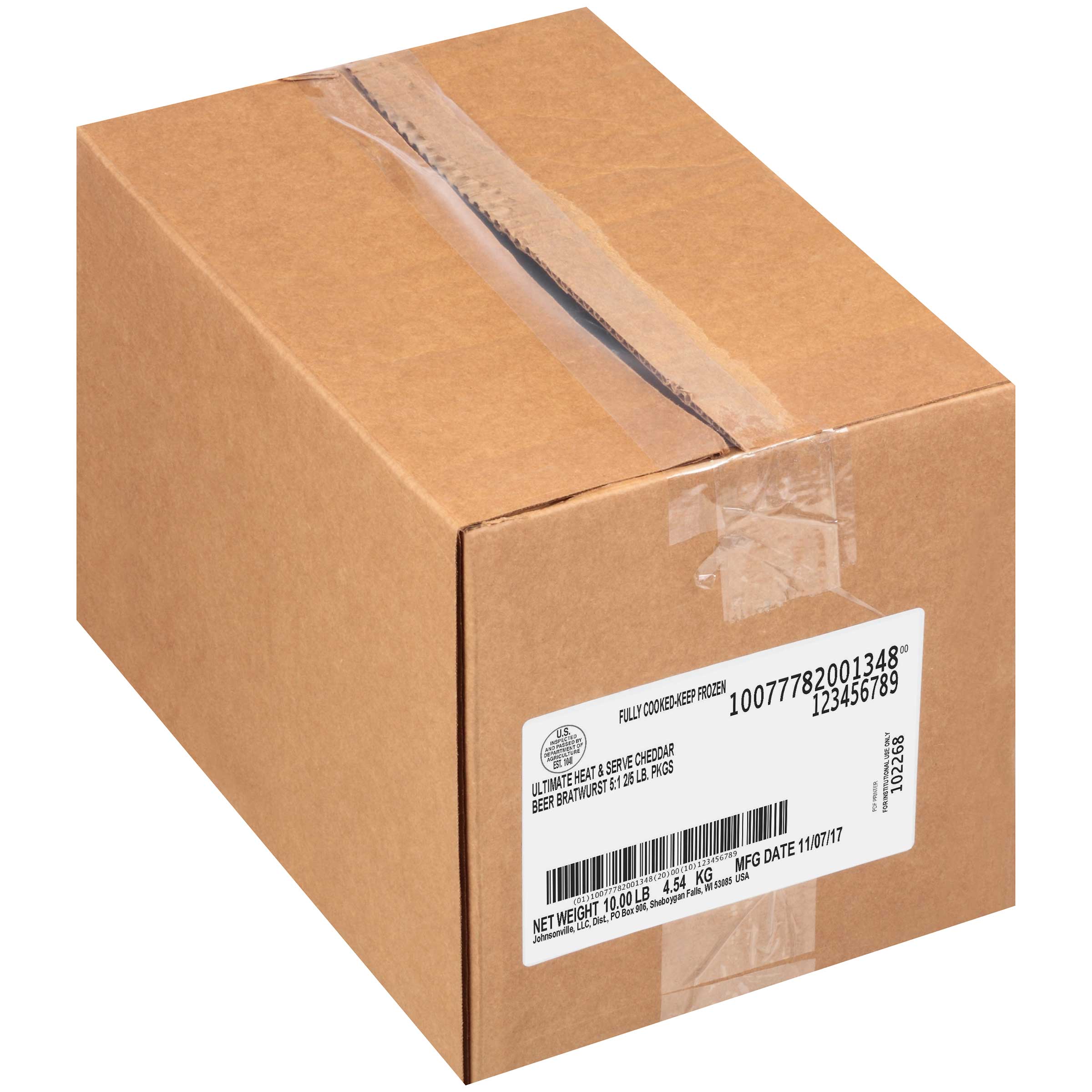 Johnsonville Ultimate Heat And Serve Cooked Cheddar Beer Bratwurst, 80 Ounce -- 2 Per Case