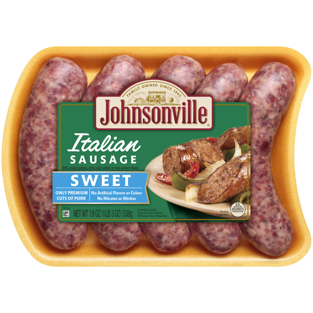 Johnsonville Sweet Italian Sausage, 19 Ounce -- 12 per case.