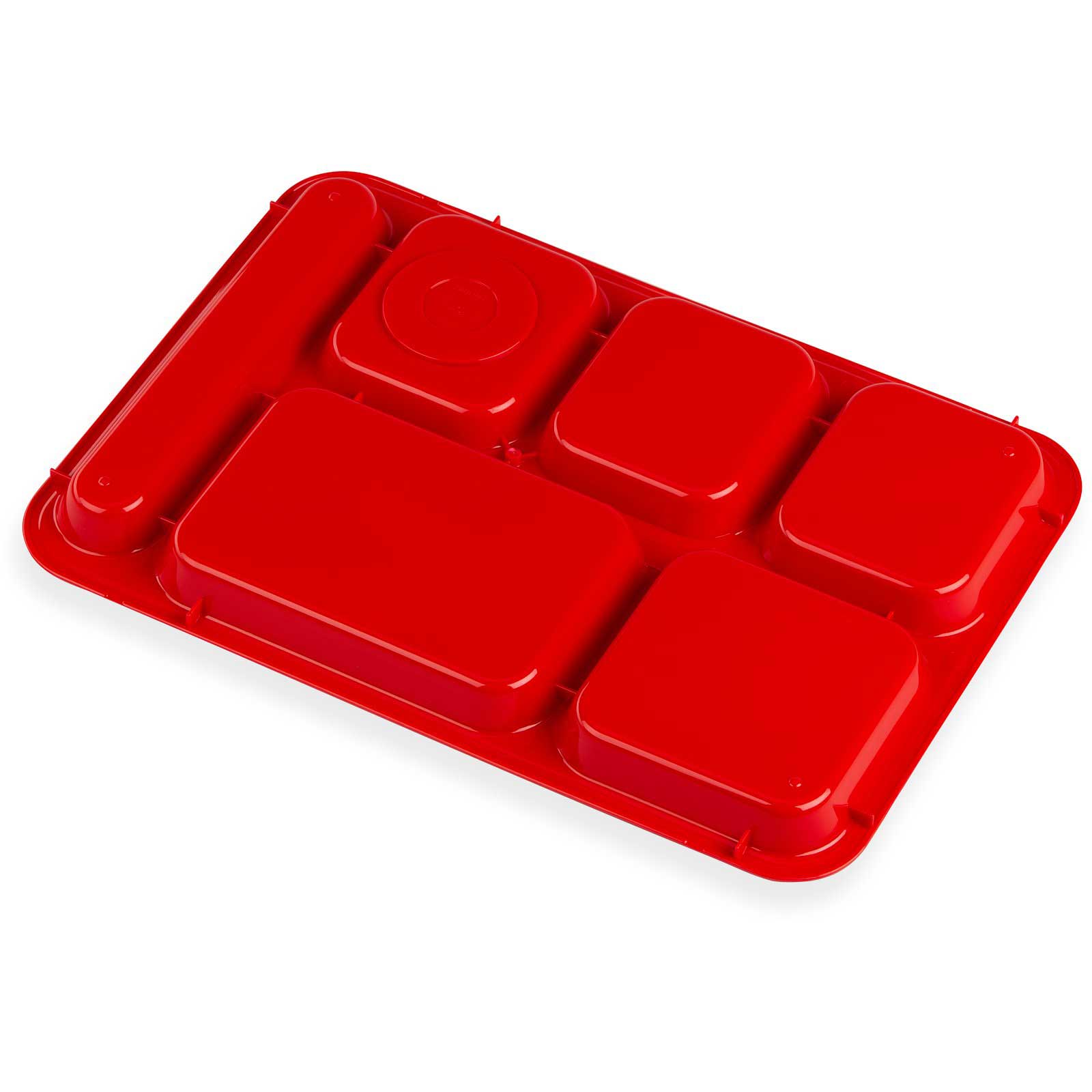 Carlisle P614R05 10 x 14 Red Right Hand 6 Compartment Tray
