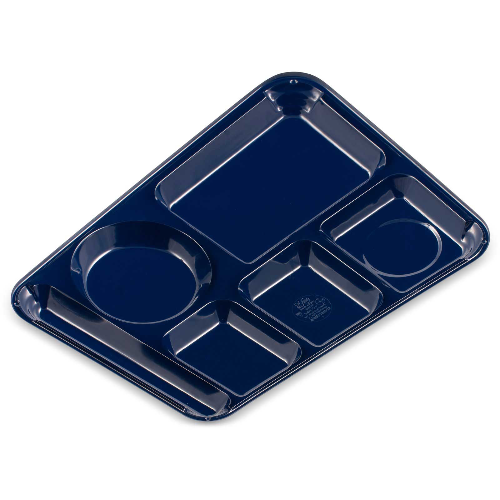 Carlisle Melamine Dark Blue 6 Compartment Left Handed Melamine Tray -- 12 Per Case