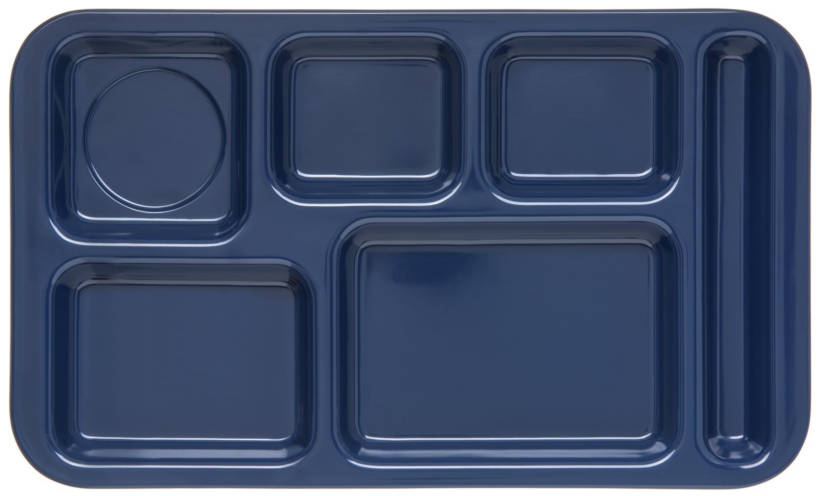 Carlisle Melamine Dark Blue Right Handed 6 Compartment Tray, 15 X 9 Inch -- 12 Per Case