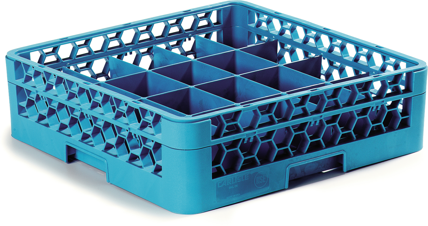 Carlisle Blue 20 Compartment Divided Tilted Glass Rack with 1 Open ...